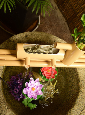 PVC滴流盒流水摆件 喷泉鱼缸石槽水车塑料竹筒流水循环增氧过滤器