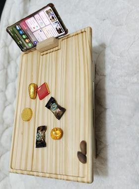 木质便F97M8HSJ携式折移叠桌客厅沙木动发臂夹式储物桌家用质可小