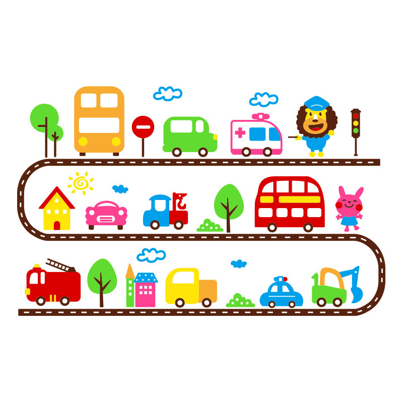 儿童房卡通汽车墙贴男孩卧室床头背景布置早教中心幼儿园墙面装饰,淘宝优惠券,粉丝福利购,淘宝优惠卷
