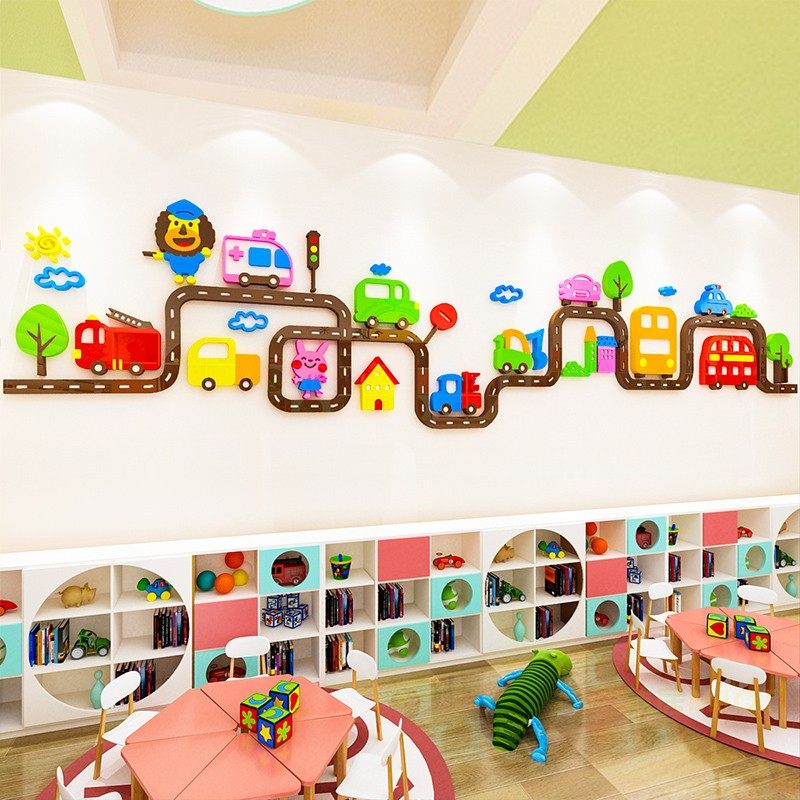 儿童房卡通汽车墙贴男孩卧室床头背景布置早教中心幼儿园墙面装饰,淘宝优惠券,粉丝福利购,淘宝优惠卷