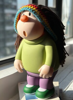 胖虎歪头落地大摆件客厅卡通呆萌玄关桌面办公桌电视柜家居装饰