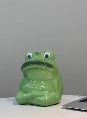 青蛙存钱罐陶瓷玄学摆件酒柜客厅装饰品稀奇古怪的摆件新家氛围感