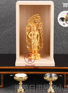正品日本高冈铜秀作镀金 不云动明王生肖器鸡年生人 本命佛佛像佛