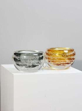 简约现代客厅软奢装客厅茶几气泡琥色璃灰色WVQ轻创意风琉花珀瓶