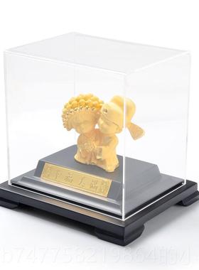 正品幸绒沙金福美满黄金娃新婚创结婚意礼娃物婚庆婚房客厅装饰品