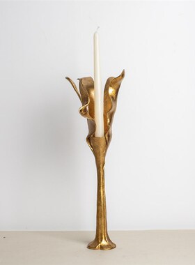 中古风样板间售楼部茶几餐厅桌面烛台摆件民宿酒店锌合金蜡烛摆台