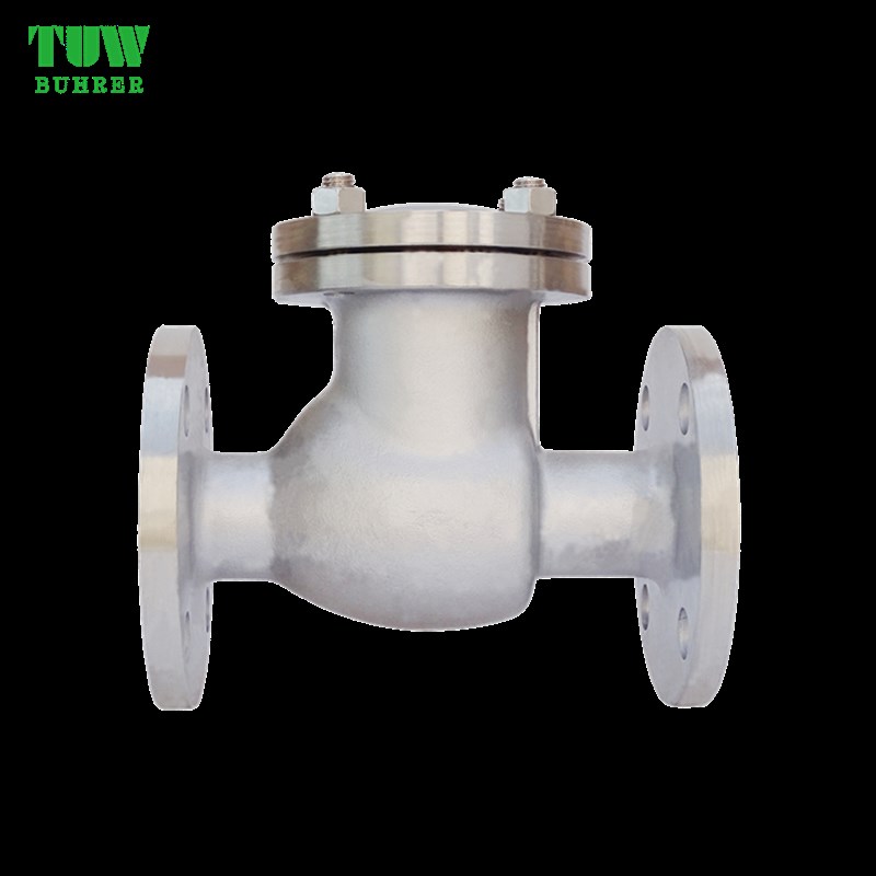 不锈钢旋启式止回阀 H44W法兰卧式逆止阀304加厚翻板式316L单向阀 - 图2