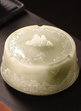 XKE创意个性高档浮雕山摆峦烟防灰缸大号带盖飞灰烟茶几件茶缸具