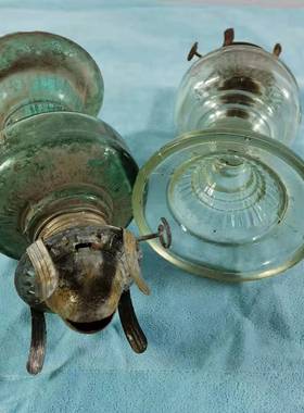 民俗老物件怀旧收藏老煤油灯老油灯老式玻璃灯罩旧货复古装饰摆件