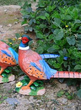 仿真公鸡母鸡小鸡摆件花园工艺品园林草地摆设景区造景山鸡装饰品
