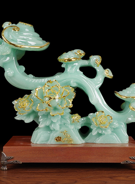 天然玉如意摆件招财玉石如意客厅电视柜玄关装饰乔迁新居开业送礼