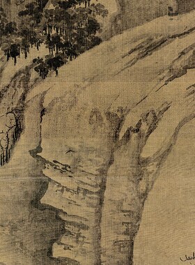 北宋 郭熙 幽谷图 微喷宋代名家山水仿古画范本临摹底稿画稿画心