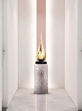 玻璃钢水滴雕塑抽象创意软装饰品摆件大型商场酒店售楼处玄关装饰