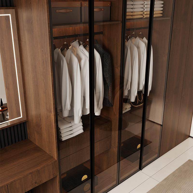 中古风玻璃门衣柜胡桃木一门到深木顶加加YBH厚实卧屋室衣橱全装,淘宝优惠券,粉丝福利购,淘宝优惠卷