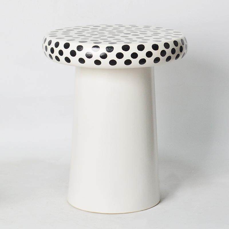 新款圆点菇蘑陶瓷凳客子装饰件小凳子家居圆凳坐墩LVI椅子厅摆装,淘宝优惠券,粉丝福利购,淘宝优惠卷