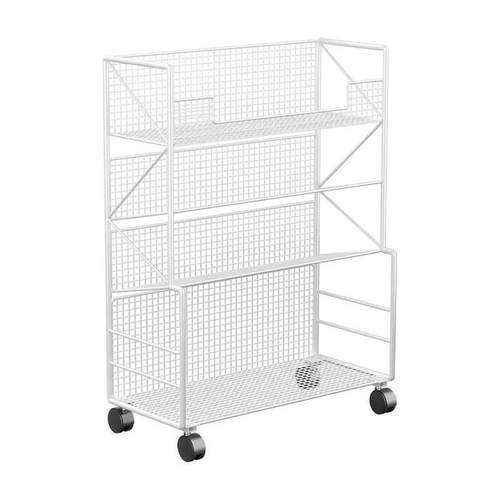 桌面小书架桌落地简易书桌旁KL519556置物架课边柜可本移动带轮书 - 图2