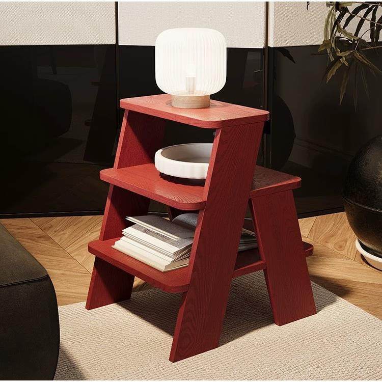 沙发边几边茶能几客厅实木家用角几柜置1架小桌子物多功垫脚凳 - 图2