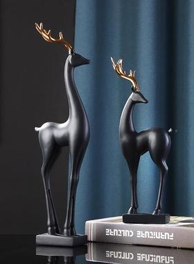 创意家居摆件欧式26556轻饰奢金色鹿客厅酒现代柜视柜桌面软装电
