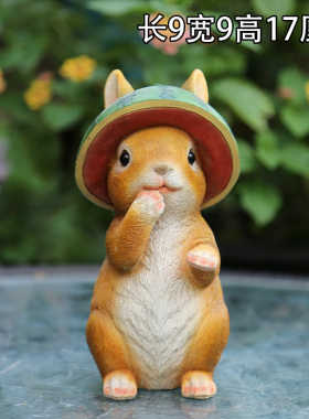 花园杂货 庭院小摆件 树脂小兔子摆件创意小动物花架桌面装饰摆件