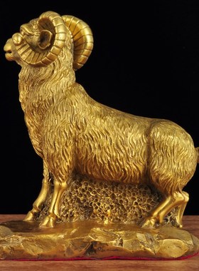黄铜羊摆件招财生肖羊家居客厅玄关装饰工艺品公司乔迁开业礼品
