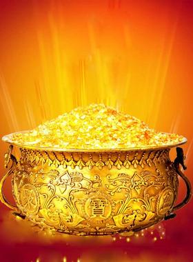 铜聚宝盆摆件家用客厅前台装饰品存钱罐双龙盆铜缸工艺品黄铜米缸