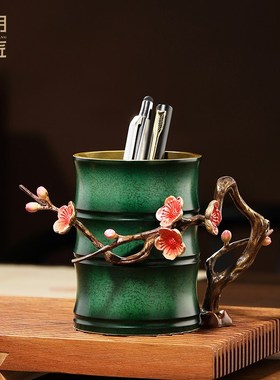 大明铜匠节节高升笔筒摆件家居办公室桌面装饰品送老师教师节礼品