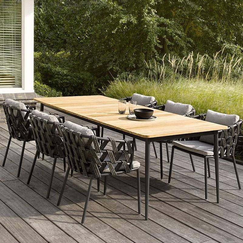 户外柚藤编简约闲桌椅台阳庭木院实木KD-01柚长桌藤椅室外花园现,淘宝优惠券,粉丝福利购,淘宝优惠卷