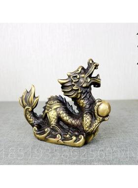 高档黄铜龙 纯铜居龙水 摆件风装饰品房 书办公室家青龙摆设