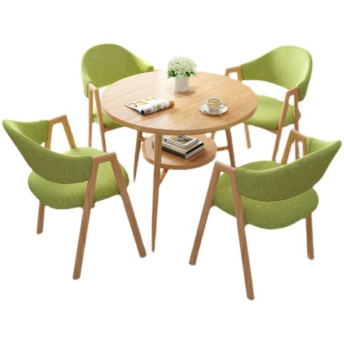 接待洽谈桌椅组合店铺会客休闲桌椅小户型办公室小圆桌餐桌 - 图3