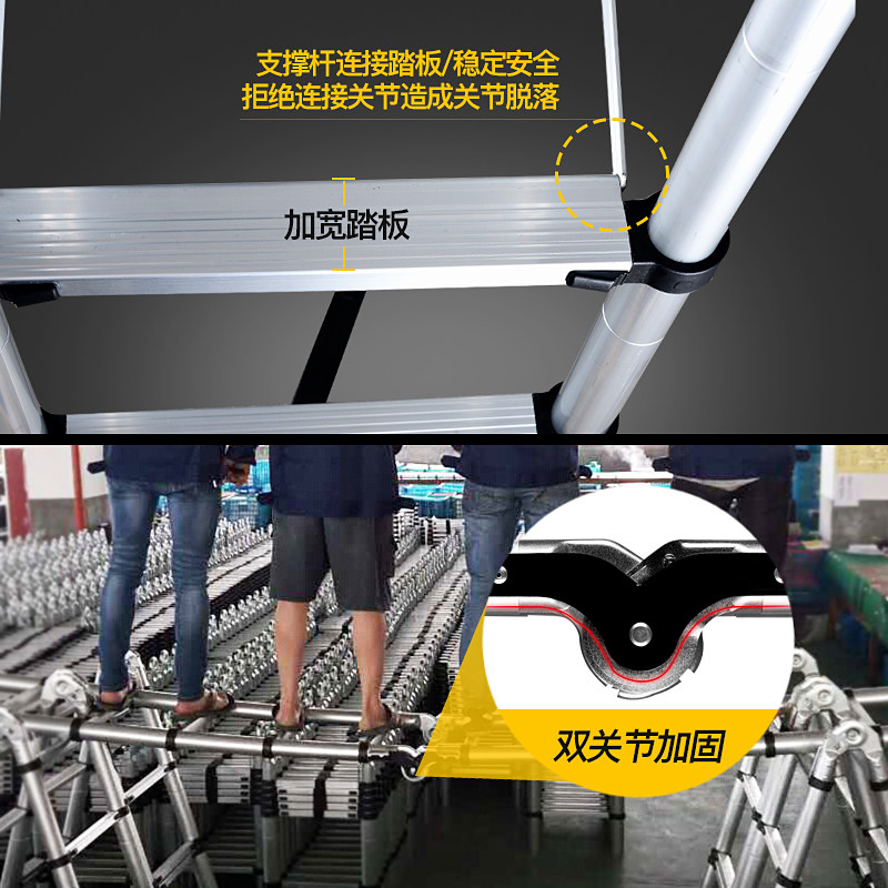 铝合金伸缩梯加厚直梯单面梯折叠一字梯升降工程楼梯便携家用梯子,淘宝优惠券,粉丝福利购,淘宝优惠卷