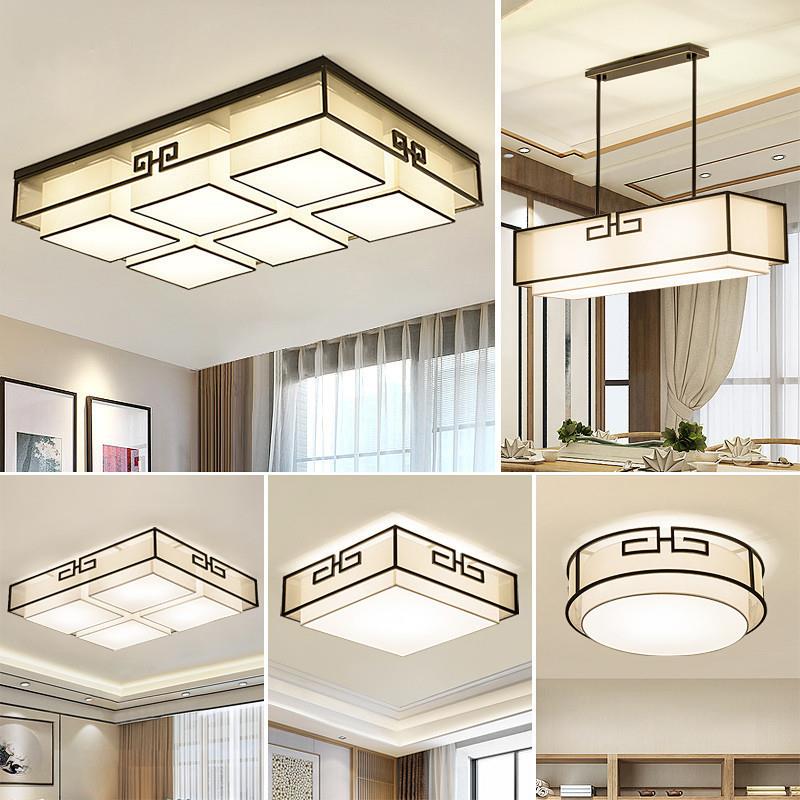 新中式吸顶灯led中国风灯具复古长方形客厅灯现代简约餐厅卧室灯 - 图0