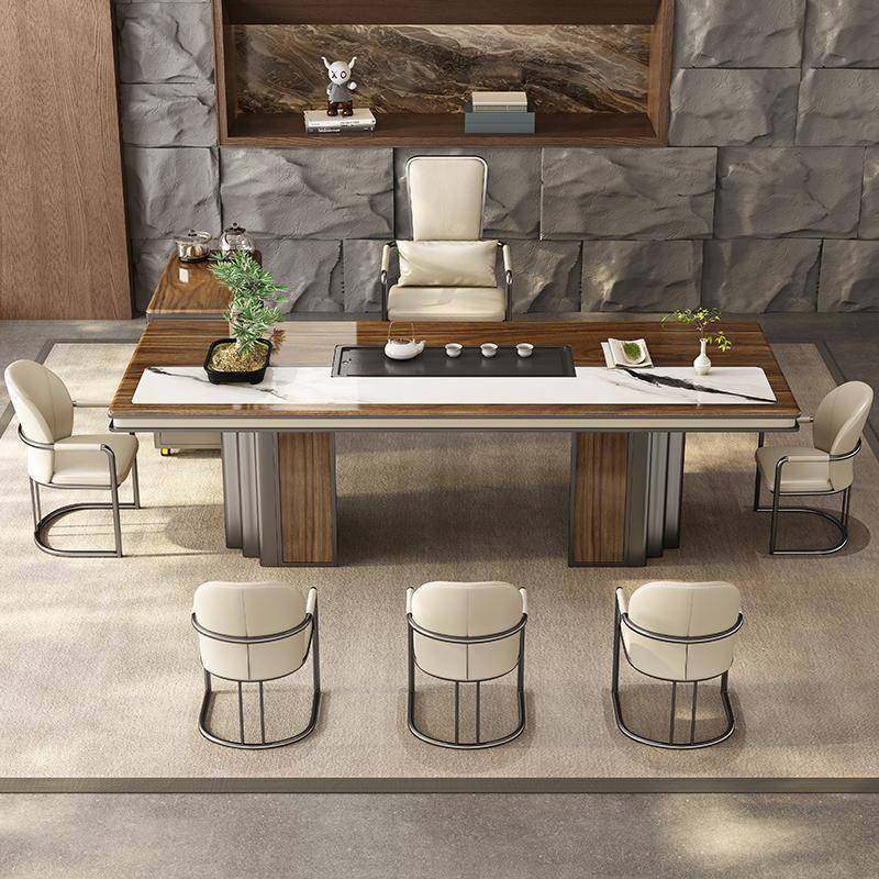 新款彩晶岩板茶桌椅组合新中式烧水壶一体嵌入式全自动茶具带茶车,淘宝优惠券,粉丝福利购,淘宝优惠卷