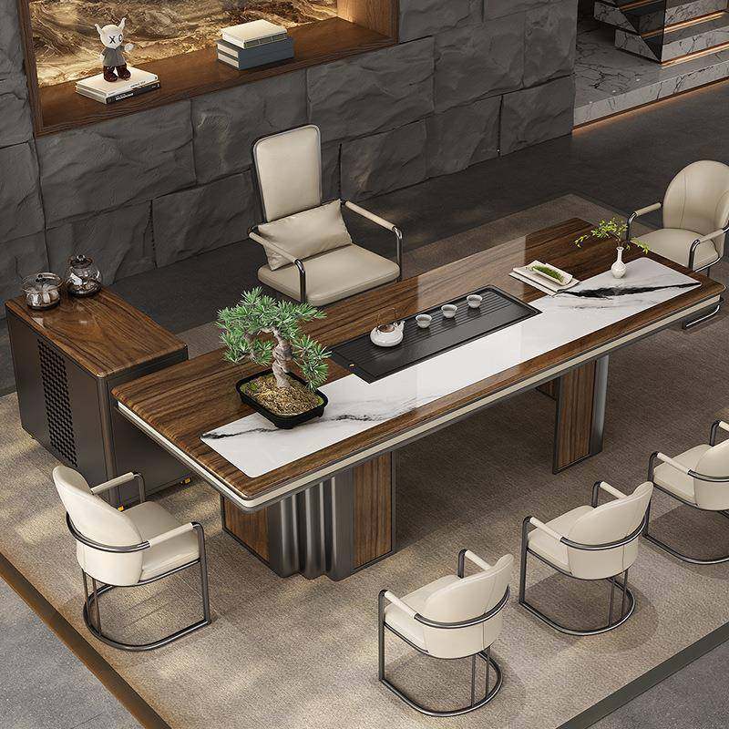 新款彩晶岩板茶桌椅组合新中式烧水壶一体嵌入式全自动茶具带茶车,淘宝优惠券,粉丝福利购,淘宝优惠卷