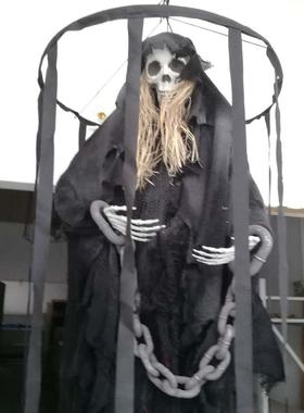 万圣节新款笼鬼大型吊鬼酒吧鬼屋密室装饰道具用品