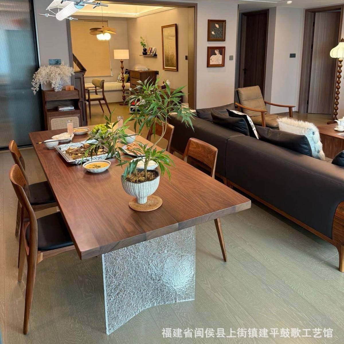 北美胡桃木餐新中阳桌台茶桌小型泡茶式桌椅组合简约实MKK木茶几,淘宝优惠券,粉丝福利购,淘宝优惠卷