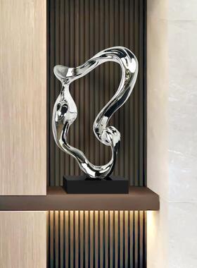 飘动雕饰现代简约树RHJ脂大理石波浪样摆件板间大厅酒店大堂装品