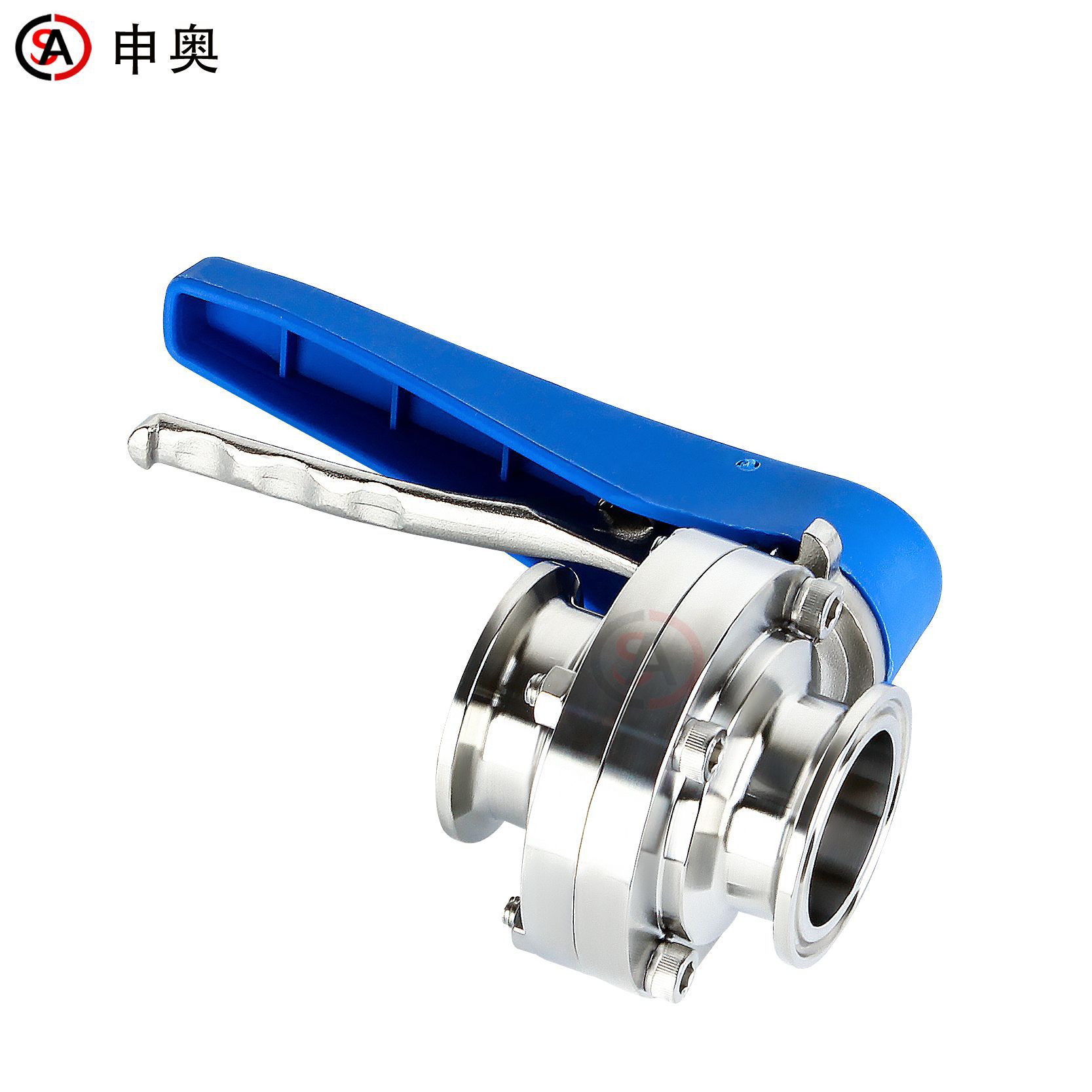 Sanitary stainless steel manual duckbill quick-install butterfly valve