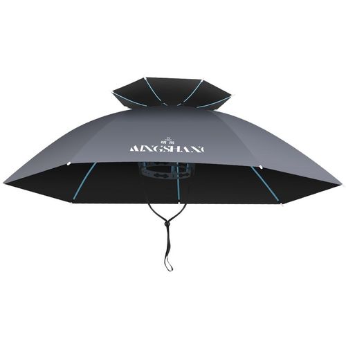 双骨伞帽头戴雨伞帽子钓鱼太阳伞户外采茶环卫防晒大号双层橡胶圈 - 图3