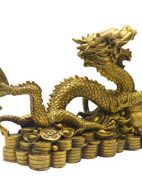 祥品龙戏珠摆件聚盆龙装饰家居RVA书房铜办公室青龙龙宝摆设