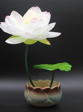 荷花莲花假花佛堂佛台佛前花供花供佛家居装饰工艺品客厅桌面摆件