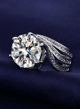 概酱商贸三世情缘钻戒5克拉鸽子蛋婚戒奢华镶钻戒指八心八箭女戒