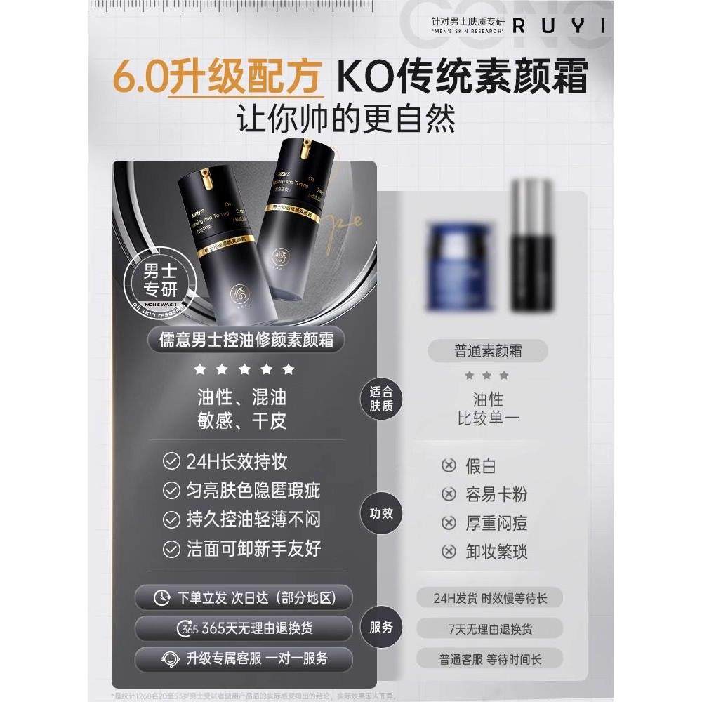 男士彩妆霜遮瑕膏痘印防晒霜Bb霜控油防汗天然非液体粉底化妆品专,淘宝优惠券,粉丝福利购,淘宝优惠卷