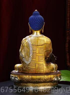 正品药师佛佛像件黄铜尺鎏金家用摆办公室内7寸1药银师琉璃光如来
