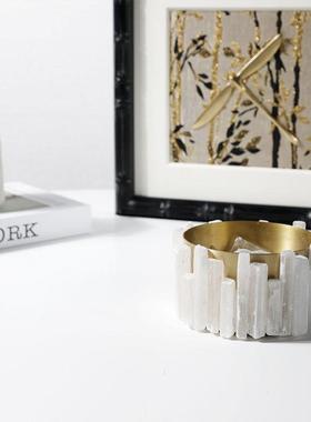 简约水晶蜡烛杯烛台晶石条花器酒店设计空间室内桌面花瓶装饰摆件