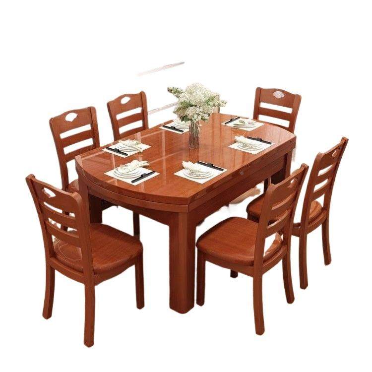 实木餐桌椅组HGR饭合中式餐桌吃桌型子可伸缩折叠小户家圆桌长方,淘宝优惠券,粉丝福利购,淘宝优惠卷