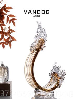 新款风生水起 轻奢高级感品璃客厅摆件 侘寂风玄术琉关家居装饰艺