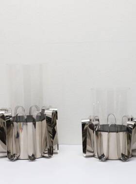 欧式钢创意玻璃不锈客花器摆件样板房茶几酒柜卧书室房0660厅玄关