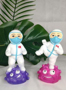 树脂工艺品抗疫逆行者纪念摆件 致敬白衣天使办公卧室桌面装饰品