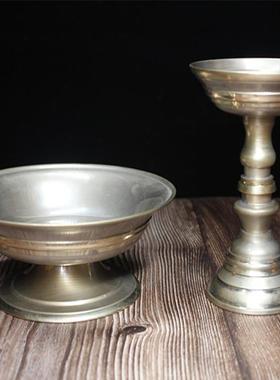 手工纯铜光面供杯青铜护法杯