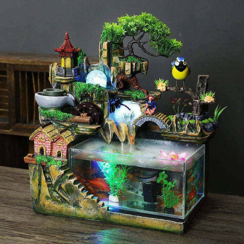 亚客克力鱼缸水族箱假流水喷泉招财摆轮件OTE厅家山用流水器鱼缸,淘宝优惠券,粉丝福利购,淘宝优惠卷
